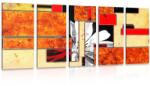 Dovido Tablou 5-piese abstracție florală portocalie - 200x100