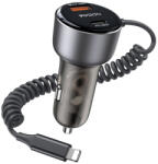 YESIDO Incarcator auto bricheta + cablu Lightning, 50W, Yesido Y57