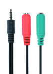 Gembird CABLU audio GEMBIRD Splitter stereo (1 x 3.5 mm jack T la 2 x 3.5 mm jack M), 20cm, negru, mufe rosu-verde, CCA-417 (timbru verde 0.08 lei)