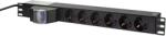 LogiLink PDU LOGILINK 1U pt. rack 19 inch, 6 prize Schuko, intrare Schuko, max 16 A, circuit intrerupere 2 poli, 2 m, PDU6C02 (timbru verde 0.8 lei)
