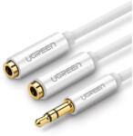 UGREEN CABLU audio Ugreen, AV123 stereo 3.5 mm jack (T) la 2 x 3.5 mm jack (M), 0.20 m, conectori auriti, alb 10780 (timbru verde 0.18 lei) - 6957303817801