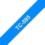 Brother Banda laminata Original Brother White on Blue, TC595, pentru E105|E110|H100|H101|H105|H110|H111|P300|128|200|1000|1010|1090|1100|1120|1130|1160|1170|1180|1190|1200|1230|1280|1290|6100|7100|ST1150, 9mm