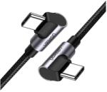 UGREEN CABLU alimentare si date Ugreen, US323, Fast Charging Data Cable pt. smartphone, USB Type-C la USB Type-C 60W / 3A Angled 90°, braided, 2m, negru 70531 (timbru verde 0.08 lei) - 6957303875313