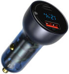 Baseus Incarcator auto Baseus, Type-C PD3.0, USB QC4.0, 65W, gri, CCKX-C0G