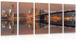 Dovido Tablou 5-piese reflexie Manhattanului în apă - 200x100