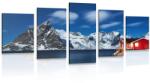 Dovido Tablou 5-piese peisaj nocturn în Norvegia - 150x75