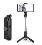 Techsuit Selfie stick mini cu trepied, telecomanda, LED Techsuit L11s, 75cm