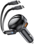 ACEFAST Incarcator auto USB, Type-C, 53W, cablu retractabil Acefast B13