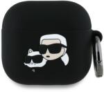 Karl Lagerfeld Husa Apple AirPods 4 Karl Lagerfeld Silicone Karl&Chaupette Head 3D, negru, KLA4RUNKCHK