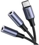 UGREEN CABLU audio Ugreen, AV144 USB Type-C (T) la 2 x 3.5 mm jack (M), 0.20 m, argintiu 30732 (timbru verde 0.18 lei) - 6957303837328