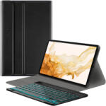 Techsuit Husa Samsung Galaxy Tab S8 Plus cu tastatura magnetica wireless RGB Techsuit CozyTab, negru