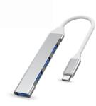 Mobile Tuning Hub USB, multiport 4 in 1, Type-c la USB 3.0 / USB 2.0, Compatibil cu Macbook, Ipad si Android, IOS, Plug&Play, Silver
