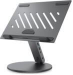 Spigen Suport laptop, tableta + hub USB 6in1 Spigen, argintiu, LD204H Suport laptop