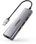 UGREEN DOCKING Station Ugreen, CM266 conectare PC USB 3.0, USB 3.0 x 3|Gigabit RJ-45 x 1|micro USB x 1, aluminiu, gri 60812 (timbru verde 0.8 lei) - 6957303868124