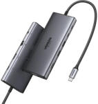 UGREEN Hub USB-C la 3x Type-C, 2 buc. USB, HDMI, VGA, RJ45, SD / TF Card, Jack 3.5mm Ugreen, 45520