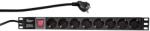 LogiLink PDU LOGILINK 1U pt. rack 19 inch, 8 prize Schuko, intrare Schuko, max 16 A, on / off, 2 m, PDU8C01 (timbru verde 0.8 lei)