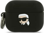 Karl Lagerfeld Husa Apple AirPods Pro 3 Karl Lagerfeld Silicone Karl Head 3D, negru, KLAP3RUNIKK