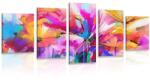 Dovido Tablou 5-piese flori colorate abstracte - 150x75
