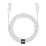 Baseus CABLU alimentare si date Baseus Dynamic, Fast Charging Data Cable pt. smartphone, USB Type-C la USB Type-C 100W, brodat, 2m, alb CALD000302 (timbru verde 0.08 lei) - 6932172602000
