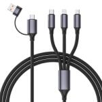 Gembird CABLU alimentare GEMBIRD, pt. smartphone, USB 2.0 (T) + USB 2.0 Type-C (T) la USB 2.0 Type-C (T) + Lightning (T) + micro-USB (T), 1.5m, protectie silicon, negru, CC-USB2S-ACM31-1.5M (timbru verde 0.08