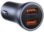 Baseus Incarcator auto, Baseus Golden Contactor Pro, Quick Charger, 2 x USB, IMK-CCJD-A0G, 12V-24V, 40W, Gri, Blister