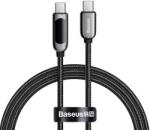 Baseus CABLU alimentare si date Baseus Display, Fast Charging Data Cable pt. smartphone, USB Type-C la USB Type-C 100W, braided, display, 1m, negru CATSK-B01 (timbru verde 0.18 lei) - 6953156206571