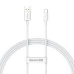 Baseus CABLU alimentare si date Baseus Superior SUPERVOOC, Fast Charging Data Cable pt. smartphone, USB la USB Type-C, 65W, 2m, alb CAYS001002 (timbru verde 0.08 lei) - 6932172612900