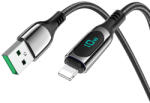hoco. Cablu USB la iPhone cu Display LED Hoco S51, 2.4A, 1.2m, negru
