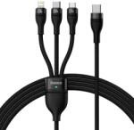Baseus CABLU alimentare si date Baseus Flash Series II One-for-three, pt. smartphone, USB Type-C la Micro-USB+Lightning+USB Type-C 100W, 1.5m, negru CASS030201 (timbru verde 0.18 lei) - 6932172608774