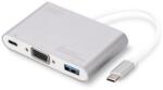ASSMANN USB3.0 Typ C multi adapt. VGA Typ C power delivery function chipsatz VL100 / PS176 / VL210 20cm cable Alu case white DA-70839 (timbru verde 0.18 lei)