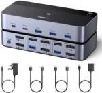 UGREEN - KVM Switch AK700 (55851) - 6x DP, 5x USB, Type-C, Desktop Controller, Two Way, 8K@60Hz, 5Gbps, 2x USB Cables - Grey