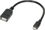 LogiLink CABLU adaptor OTG LOGILINK, pt. smartphone, Micro-USB 2.0 (T) la USB 2.0 (M), 20cm, asigura conectarea telef. la o tastatura, HUB, stick, etc. , negru, AA0035 (timbru verde 0.18 lei)