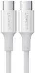 UGREEN CABLU alimentare si date Ugreen, US300, Fast Charging Data Cable pt. smartphone, USB Type-C la Type-C, ABS, 5A, 1.5m, alb 80370 (timbru verde 0.08 lei) - 6957303883707