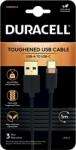 Duracell Cablu Duracell USB-A to USB-C 1m Black USB6061A (timbru verde 0.08 lei)