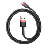 Baseus Cablu Date si Incarcare Baseus, Cafule CATKLF-A91, USB la USB Type-C, 0.5 m, C3.0, 3A, Negru-Rosu, Blister