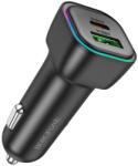 BOROFONE Incarcator auto USB, Type-C 30W cu LED Borofone Trophie, BZ28A