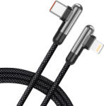 Lito - Data Cable (LD13CL) - Type-C to Lightning Fast Charging 30W, Nylon Braided, Right Angle Design, 1m - Black