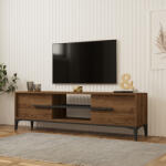 FDY Comoda TV Eslora, culoare nuc-antracit, 160 x 34.6 x 45 cm