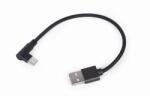 Gembird CABLU alimentare si date GEMBIRD, pt. smartphone, USB 2.0 (T) la USB 2.0 Type-C (T) 90 grade, 0.2m, negru, CC-USB2-AMCML-0.2M (timbru verde 0.08 lei)