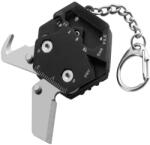  Breloc multifunctional, 14 in 1, din otel inoxidabil pentru Pescuit, Vanatoare, Supravetuire, Drumeti, Camping, Auto-aparare, Negru