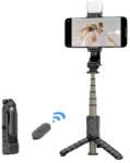 Techsuit Mini selfie stick Bluetooth cu telecomanda Techsuit Q10s, 70cm