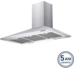 Candy Hota decorativa Candy CCE119/1X, Filtru carbon, Zgomot redus, 3 viteze, Absorbtie 305 m³/h, 90 cm, Clasa C, Inox (8016361974005) Hota