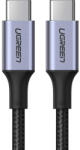 UGREEN CABLU alimentare si date Ugreen, US316, Fast Charging Data Cable pt. smartphone, USB Type-C la USB Type-C 100W / 5A, braided, 3m, negru 90120 (timbru verde 0.08 lei) - 6957303891207