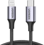 UGREEN Cablu incarcare iPhone, Ugreen, 3A, 480Mbps, 1m, gri, 60759