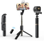 Techsuit Selfie stick Bluetooth cu trepied si LED Techsuit Q03s, 76cm