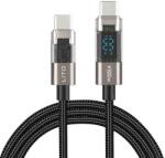 Lito - Data Cable (LD09-LC) - Type-C to Type-C, 100W High Speed Charging, Braided, LED Display, 1.2m - Black