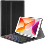 Techsuit Husa iPad 7 10.2 (2019) cu tastatura magnetica wireless RGBpencil holder Techsuit CozyTab, negru