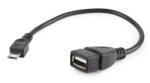 Gembird CABLU adaptor OTG GEMBIRD, pt. smartphone, Micro-USB 2.0 (T) la USB 2.0 (M), 15cm, asigura conectarea telef. la o tastatura, mouse, HUS, stick, etc. , negru, A-OTG-AFBM-03 (timbru verde 0.08 lei)