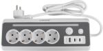 Lohuis Prelungitor Lohuis 4 prize + USB-C alb + gri, 1.4m (40956)