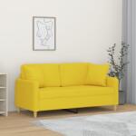 vidaXL Canapea cu 2 locuri cu pernute, galben deschis, 140 cm, textil GartenMobel Dekor (3200914) Canapea